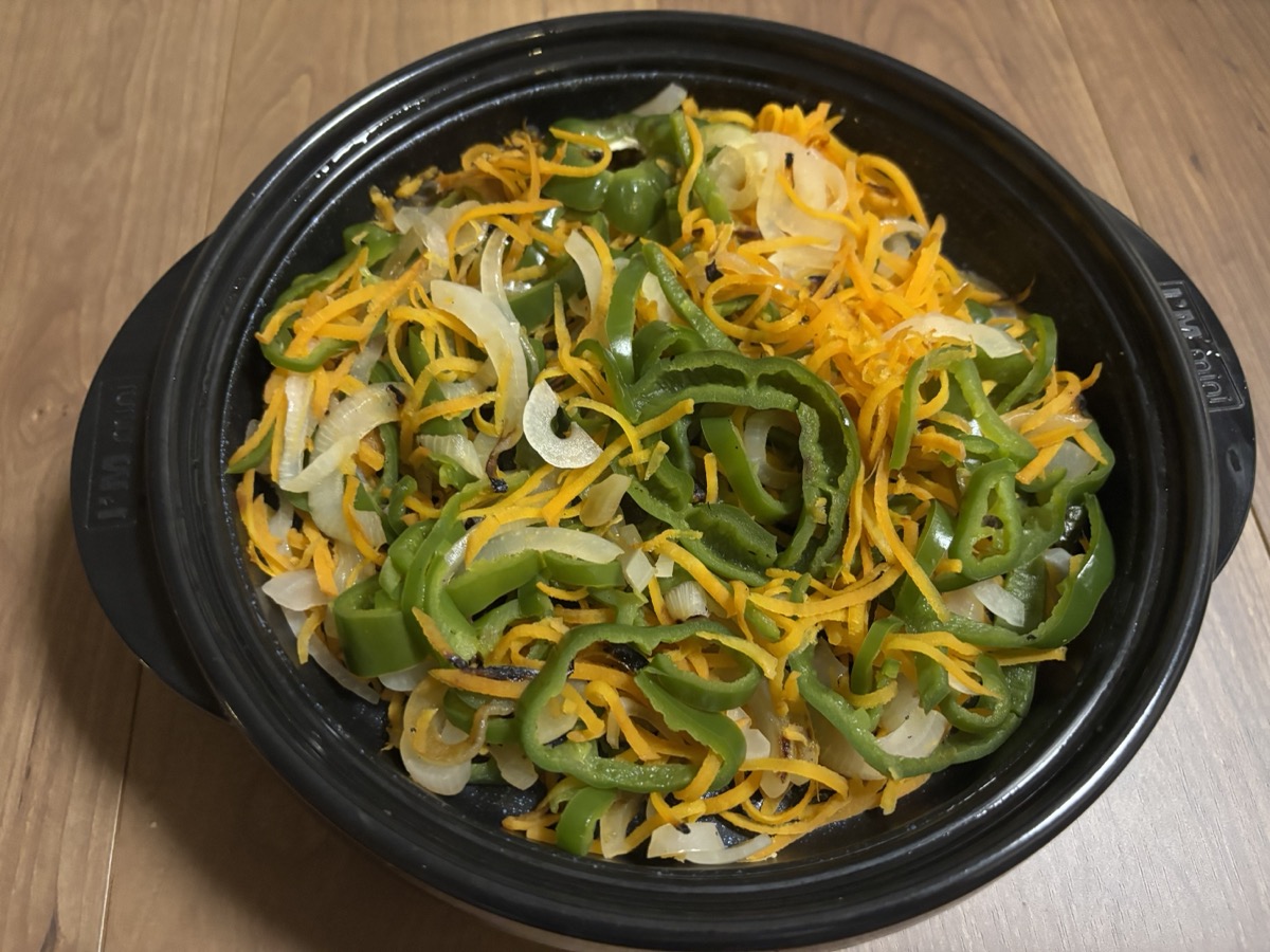 レンジメートプロで完成した野菜炒め